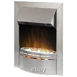 Dimplex Dakota Acier Inoxydable Encastré Effet de Flamme Électrique Optiflame 2kW