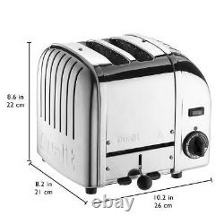 Dualit Vario Classic 2 Slice Toaster 28mm Large Fentes En Acier Inoxydable Poli