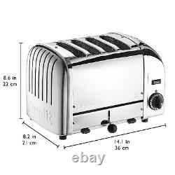 Dualit Vario Classic 4 Slice Toaster 28mm Large Fentes En Acier Inoxydable Poli