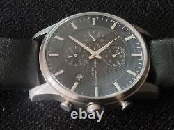 Échantillon de montre chronographe French Connection cadran noir et chrome bracelet en cuir