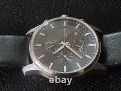 Échantillon de montre chronographe French Connection cadran noir et chrome bracelet en cuir
