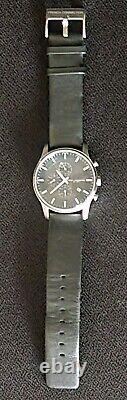 Échantillon de montre chronographe French Connection cadran noir et chrome bracelet en cuir