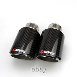 Embouts d'échappement en fibre de carbone TRiX Real Dry Akrapovic 2 en 3.25 out PAIRE ARGENTÉE
