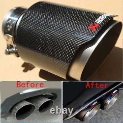 Embouts d'échappement en fibre de carbone TRiX Real Dry Akrapovic 2 en 3.25 out PAIRE ARGENTÉE