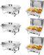 Ensemble De 6 Chafing Dishes Rectangulaires En Acier Inoxydable De 8qt Et Réchaud