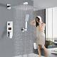 Ensemble De Douche Carré Chrome Digital Square 12 Avec Mitigeur 2 Voies Ibox, Pomme De Douche Pluie Et Douchette