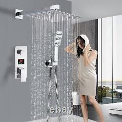 Ensemble de douche carré Chrome Digital Square 12 avec mitigeur 2 voies iBox, pomme de douche pluie et douchette