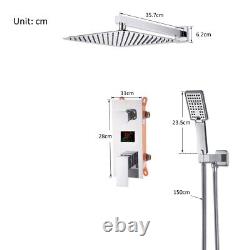 Ensemble de douche carré Chrome Digital Square 12 avec mitigeur 2 voies iBox, pomme de douche pluie et douchette