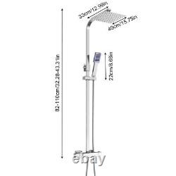 Ensemble de douche thermostatique avec mitigeur double tête, robinet de valve exposé, carré 30 cm salle de bain