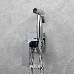 Ensemble de fixation de bidet portable en acier inoxydable chromé pour robinet mélangeur féminin