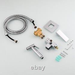 Ensemble de fixation de bidet portable en acier inoxydable chromé pour robinet mélangeur féminin