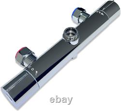Ensemble de mélangeur de douche thermostatique en chrome, rond, thermostat de douche à 38 °C