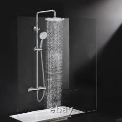 Ensemble de mitigeur de douche thermostatique 25cm Rond Pomme de douche en pluie chromée