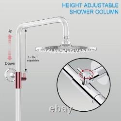 Ensemble de mitigeur de douche thermostatique 25cm Rond Pomme de douche en pluie chromée