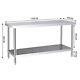 Étagère De Table De Travail De Cuisine De 1200x600x800mm En Chrome Pour La Préparation Alimentaire