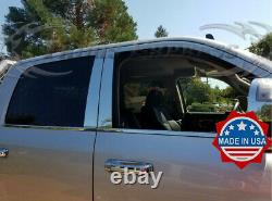 Fit09-2018 Dodge Ram Crew Cab Pillar Post+window Sill Trim Combo 8pc Inoxydable