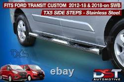 Ford Transit Barres Latérales Personnalisées Étapes Chunky Tx5 Acier Inoxydable Chrome Swb