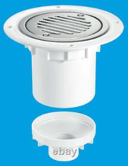 Goulotte de siphon de douche McAlpine pour sols en tôle 110 mm et sortie de 2'' TSG2SS-SL-SC