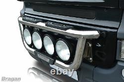 Grill Bar + Step Pad Pour Mercedes Atego 2007+ Lampes Chrome Avant En Acier Inoxydable