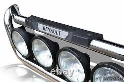 Grille-barre + marchepied + LED latérale pour Renault Premium - Lampes en acier inoxydable chromé