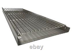 Grille lourde pour barbecue en briques XL en aluminium et chromé avec grille et plateau de charbon de bois de qualité supérieure de 112 cm