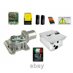 Kit de motorisation de portail à battants à un panneau en chrome 24V avec boîtier en acier inoxydable
