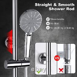 Kit de rail de douche, barre en acier inoxydable avec douche pluie de 9 pouces et tuyau de 180 cm, Han