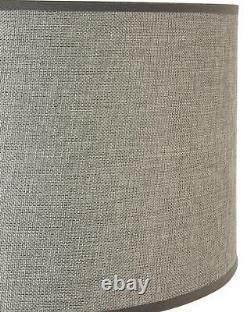 Lampe de sol en acier inoxydable Abat-jour gris texturé en forme de gaufre Design moderne en chrome