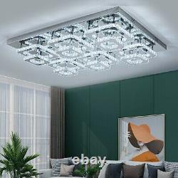 Lumière de plafond en cristal LED Lampe en cristal K9 Luminaires en acier inoxydable montés encastrés