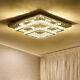 Lustre Moderne En Acier Inoxydable K9 Cristal Plafonnier Carré De 50 Cm