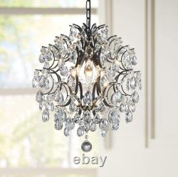 Meilleur Lustre Pendentif Moderne Noir en Cristal Goutte de Pluie Éclairage Plafonnier