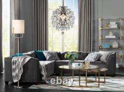 Meilleur Lustre Pendentif Moderne Noir en Cristal Goutte de Pluie Éclairage Plafonnier