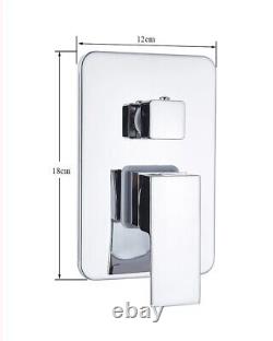 Mélangeur de douche thermostatique dissimulé carré en chrome pour salle de bains avec robinet double tête