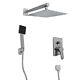 Mélangeur De Douche Thermostatique Encastré Carré 2 Voies, Tête De Douche, Chrome à Main