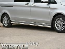 Mercedes Vito W447 Compact & Long 14+ Barres Latérales En Acier Inoxydable Poli Chrome