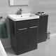 Meuble Autoportant Nes Home Anthracite De 600mm, Vasque En Céramique Et Unité De Wc
