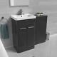 Meuble Sur Pied Nes Home Anthracite 1000mm Avec Vasque En Céramique Et Unité De Wc
