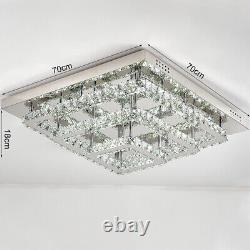 Moderne Flush Mount Led Plafond Lumière Cristal Lampe Lustre Lumières Salon