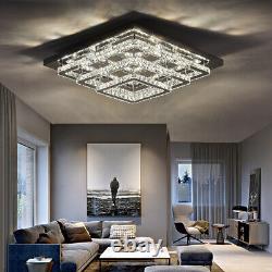 Moderne Ronde / Square Plafond Lumières Led Cristal Pendentif Salon Chandelier Royaume-uni