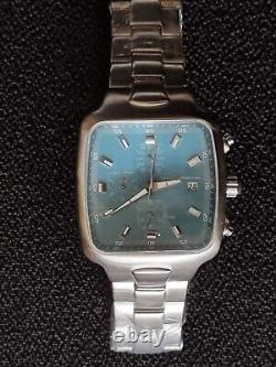 Montre Chronographe French Connection Fcuk Échantillon Rares Cadran Bleu Blanc Chromé