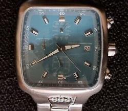 Montre Chronographe French Connection Fcuk Échantillon Rares Cadran Bleu Blanc Chromé