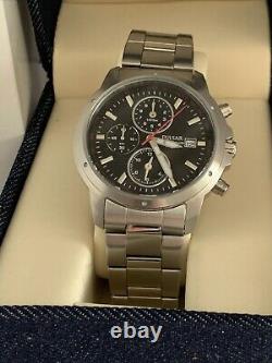 Montre Chronographe Homme Pulsar Cadran Noir Date Bracelet en Acier Inoxydable PF8363X1