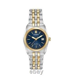 Montre Femme Citizen Eco-Drive Cadran Bleu Acier Inoxydable Bicolore EW2294-53L
