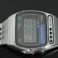 Montre Vintage Seiko Quartz Solaire Numérique 1979 Bracelet Original A156-5010 Rare