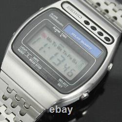 Montre Vintage Seiko Quartz Solaire Numérique 1979 Bracelet Original A156-5010 Rare