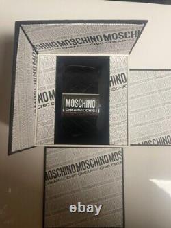 Montre à bracelet en cuir noir de luxe vintage Moschino Cheap & Chic MW0013