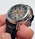 Montre Automatique Timein Skelettuhr Montre Analogique Noire En Acier Inoxydable Pour Poignet