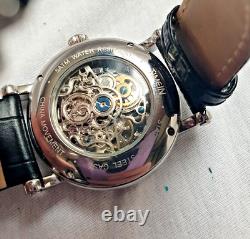 Montre automatique TIMEIN Skelettuhr Montre analogique noire en acier inoxydable pour poignet