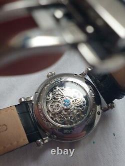 Montre automatique TIMEIN Skelettuhr Montre analogique noire en acier inoxydable pour poignet