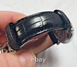 Montre automatique TIMEIN Skelettuhr Montre analogique noire en acier inoxydable pour poignet